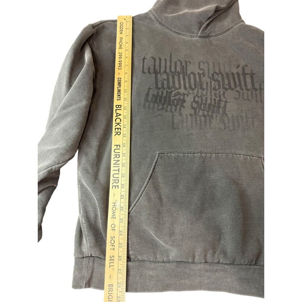 Official Taylor Swift Reputation Hoodie M/L Oversized Heavyweight Gray Black - Picture 4 of 10